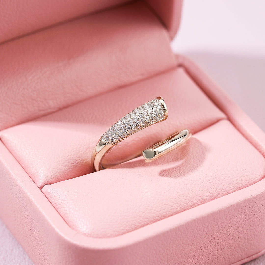 Pavé Wrap Nail Ring | White Gold | Luxe2068