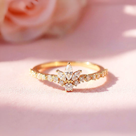 Marquise Floral Cluster Ring | Gold | Luxe2072