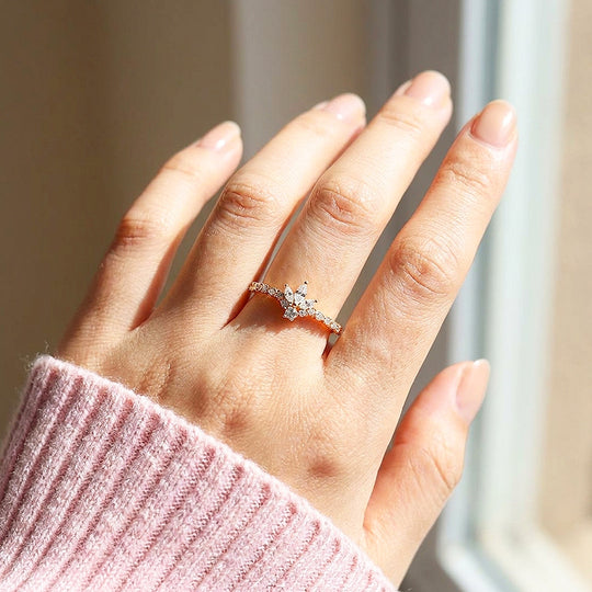 Marquise Floral Cluster Ring | Gold | Luxe2072