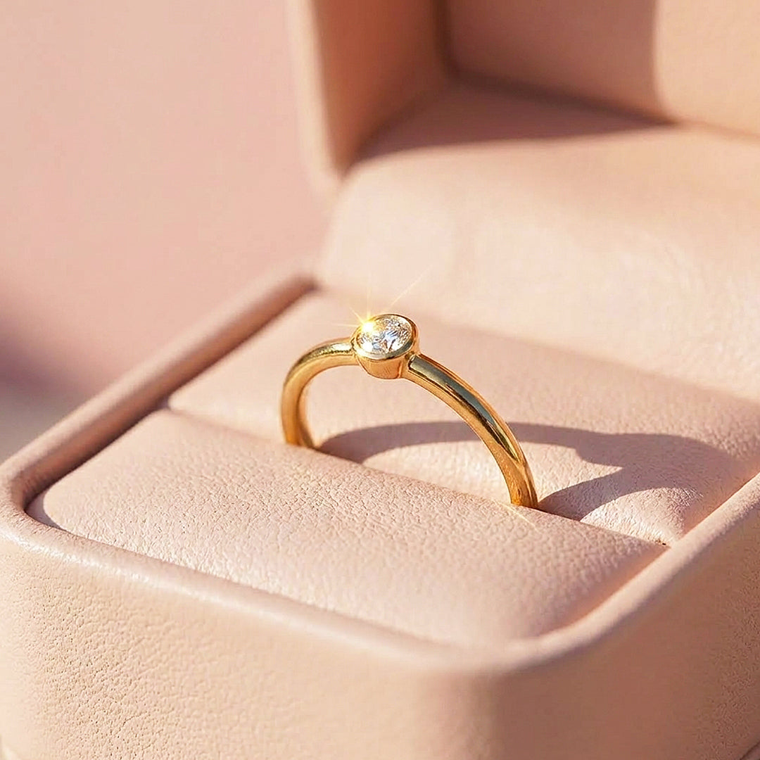 Round Bezel Solitaire Ring | Luxe2074
