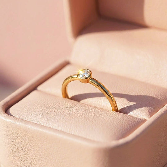 Round Bezel Solitaire Ring | Luxe2074