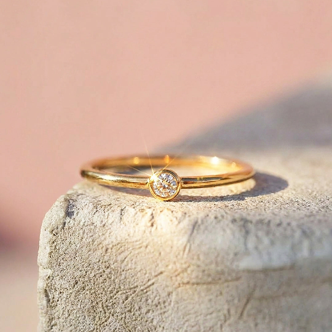 Round Bezel Solitaire Ring | Luxe2074