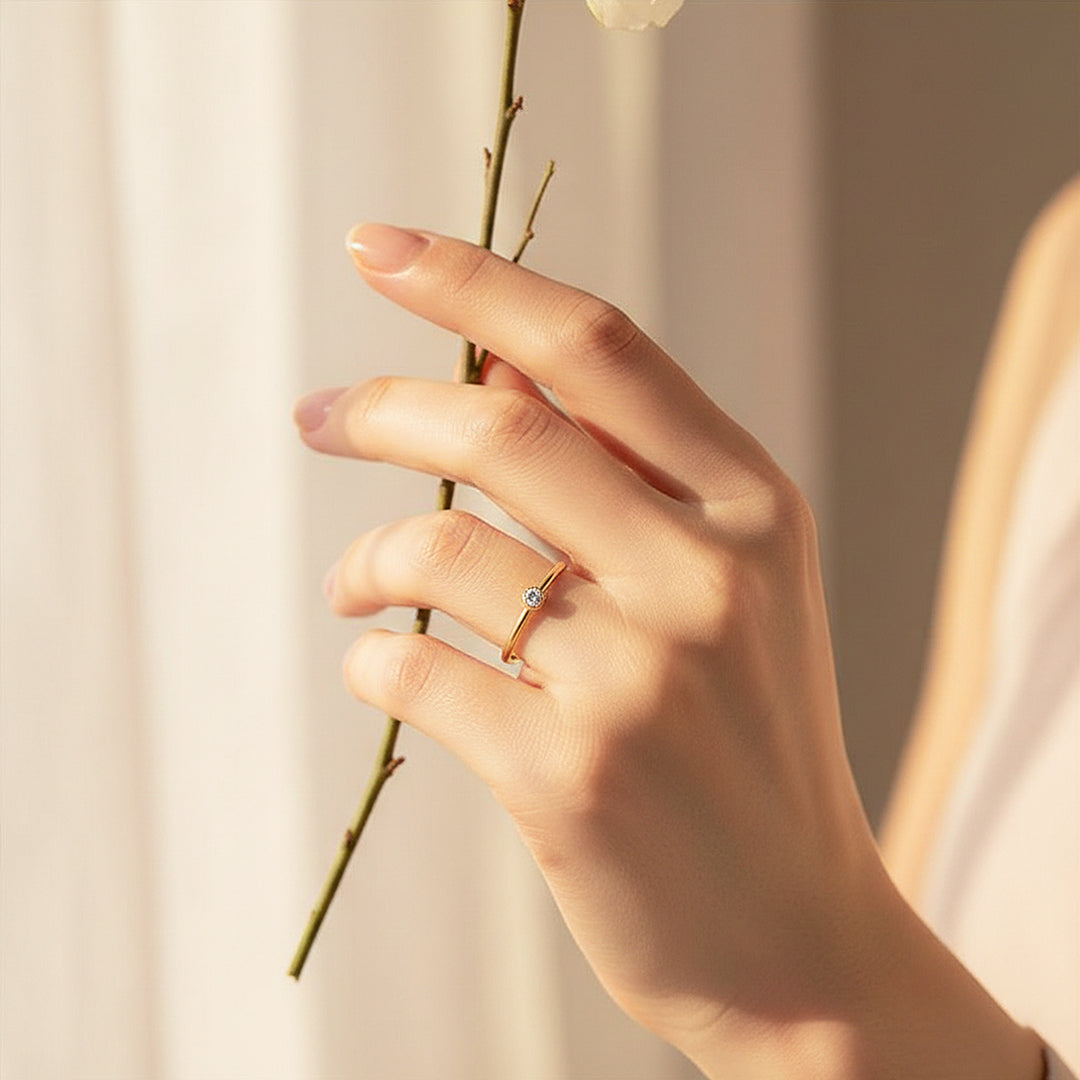Round Bezel Solitaire Ring | Luxe2074