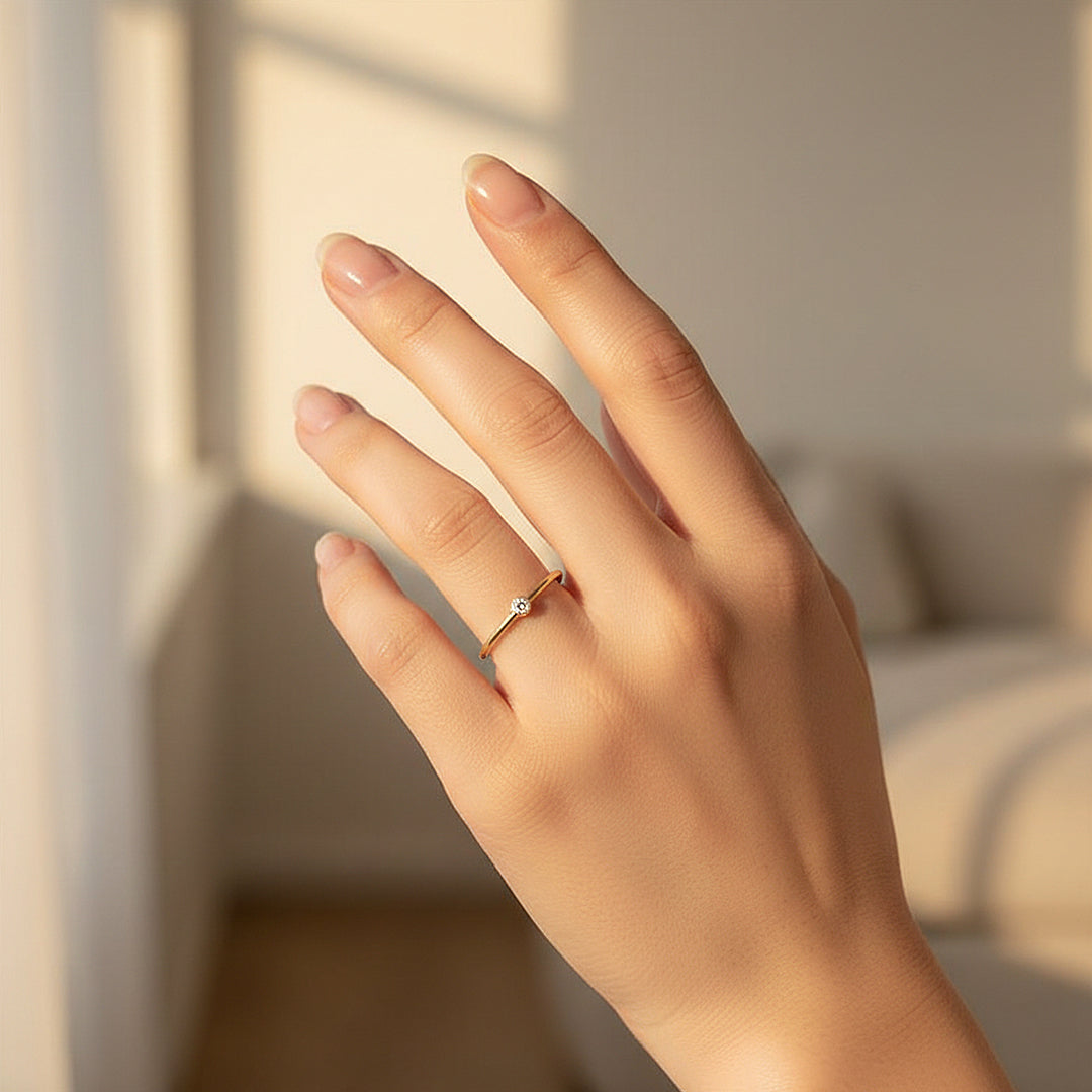 Round Bezel Solitaire Ring | Luxe2074