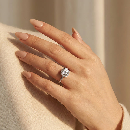 Round Cushion Halo Engagement Ring | Luxe2081