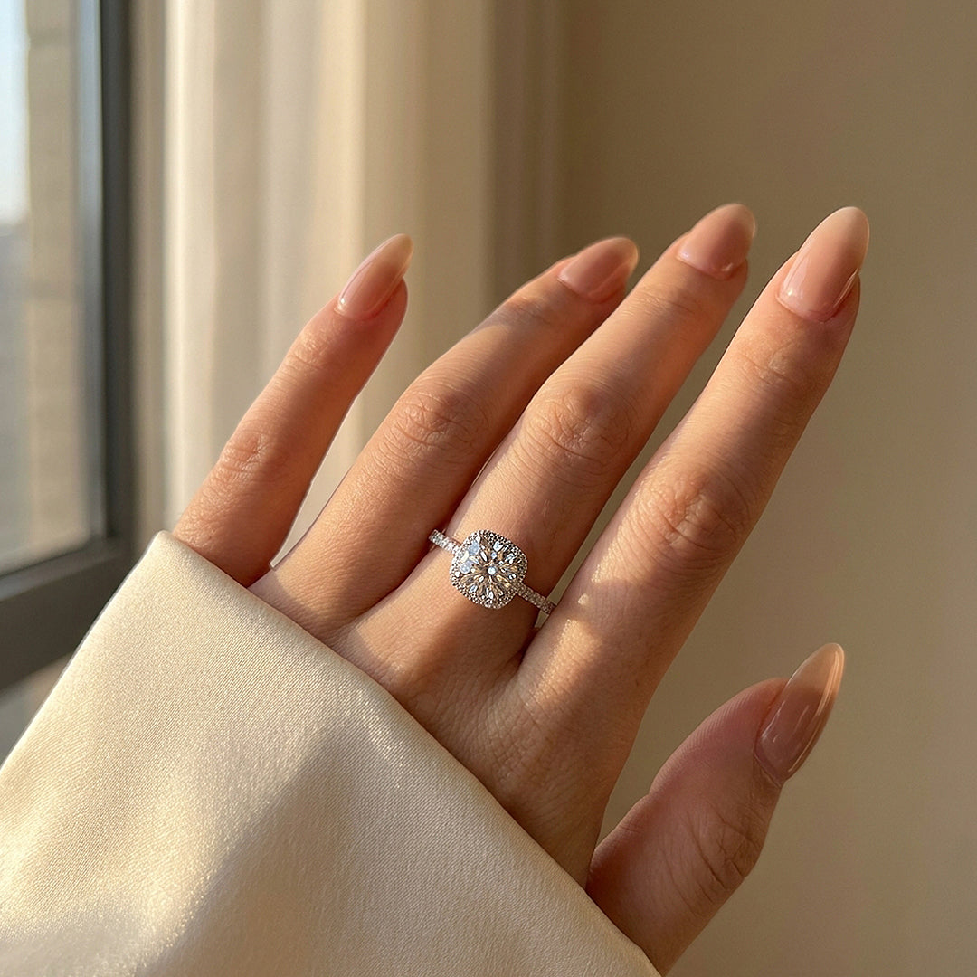 Round Cushion Halo Engagement Ring | Luxe2081