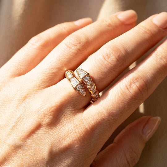 Double Wrap Pavé Statement Ring | Luxe2082