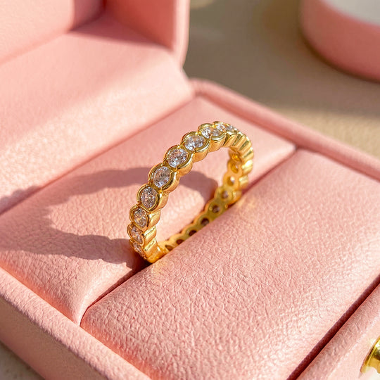 Eternity Bezel-Set Diamond Simulant Band Ring | Luxe2084