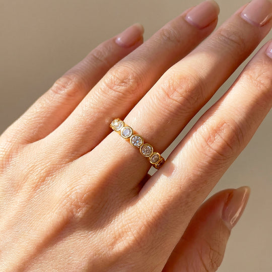 Eternity Bezel-Set Diamond Simulant Band Ring | Luxe2084