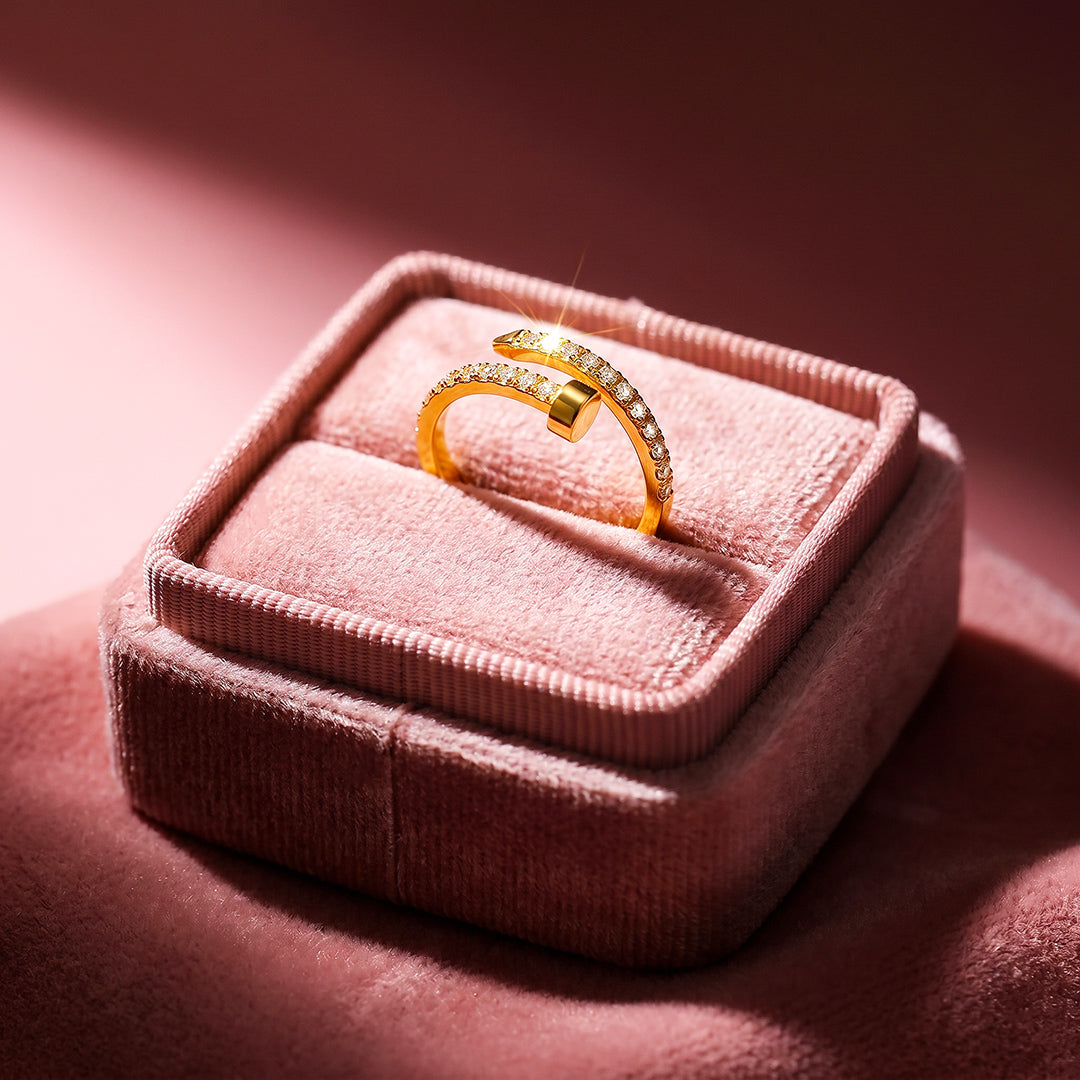 Pavé Diamond Simulant Nail Wrap Ring | Luxe2090