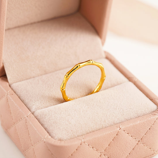 Bamboo-Textured Band Ring | Luxe2091
