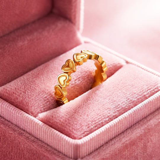 Full Eternity Heart Motif Band Ring | Luxe2093