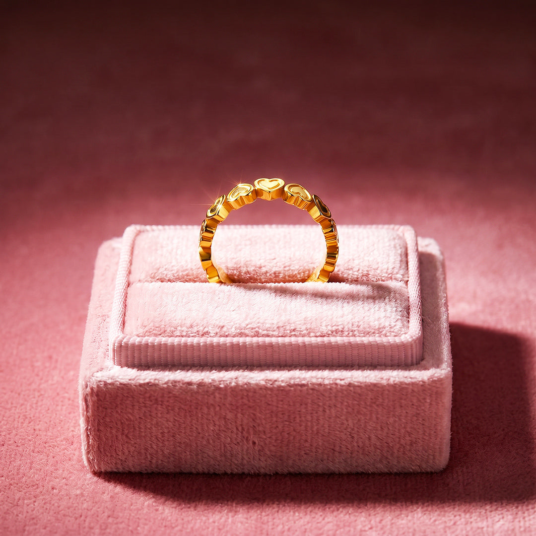 Full Eternity Heart Motif Band Ring | Luxe2093