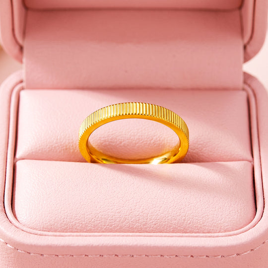 Vertical Groove Textured Band Ring | Luxe2095