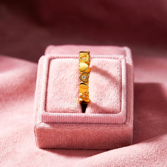 Heart &amp; Diamond Simulant Eternity Band Ring | Luxe2096