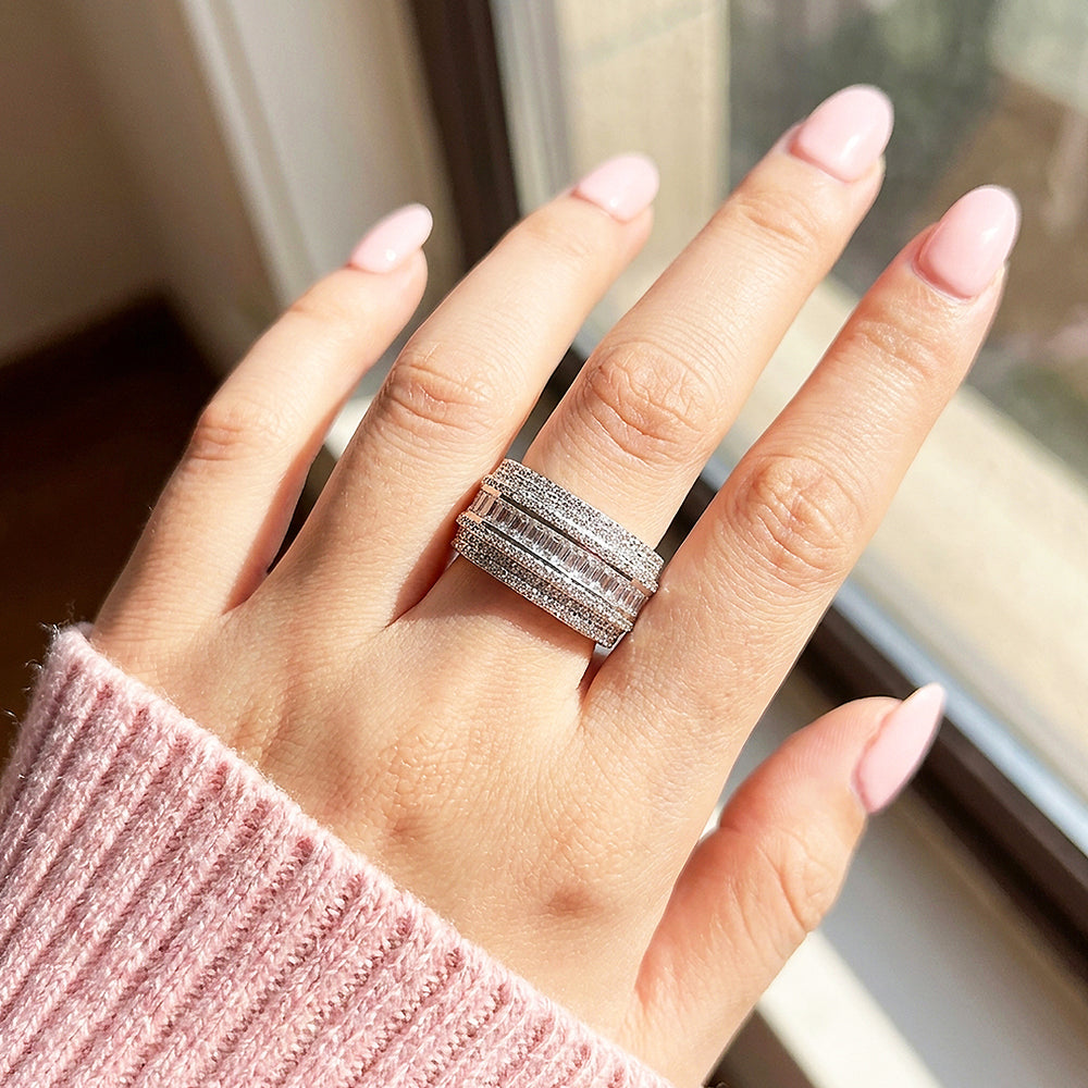 Aethelgard Multi-Row Pavé Channel | Women's Ring | Luxe2105