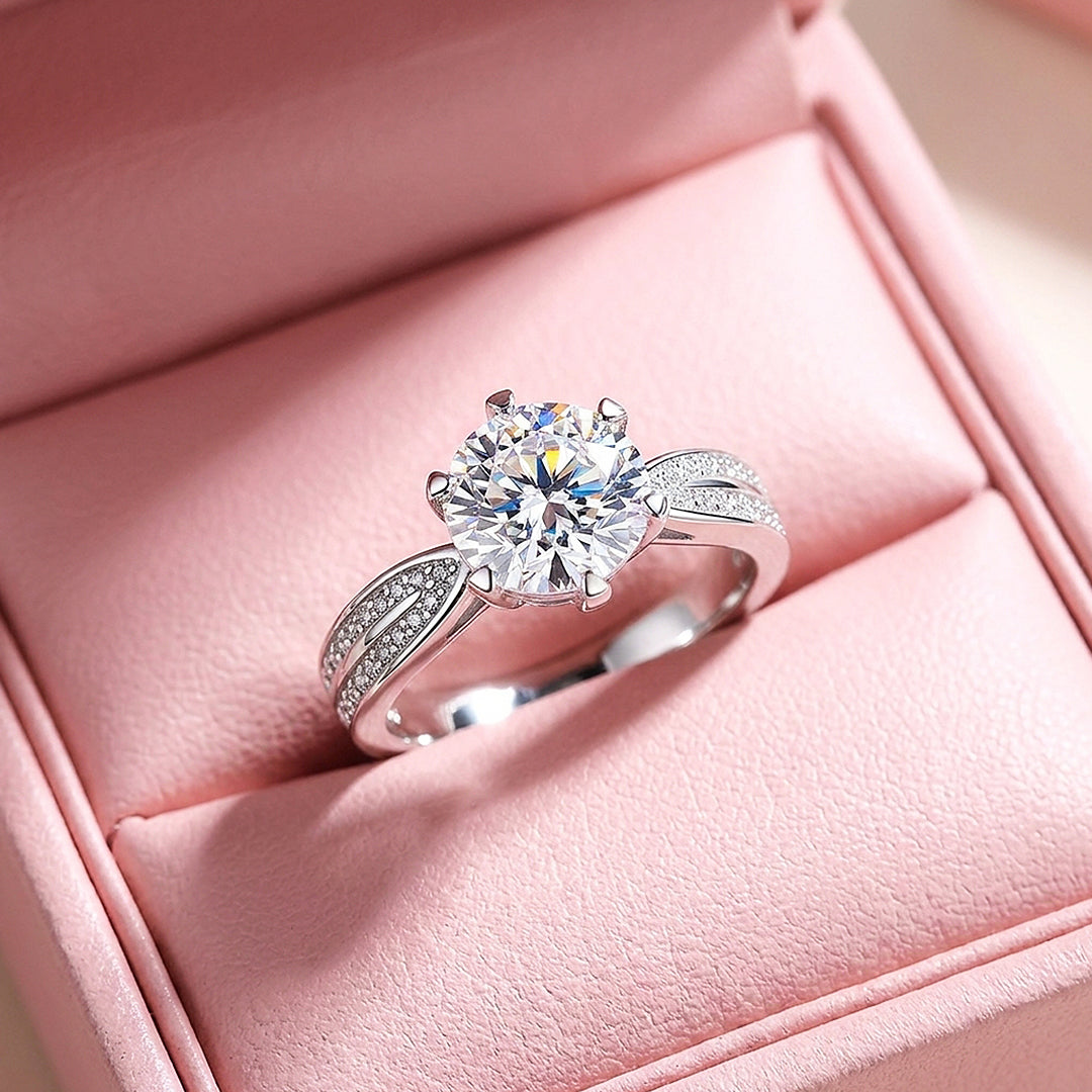 2ct Round Split Shank Solitaire Engagement Ring | Luxe2107