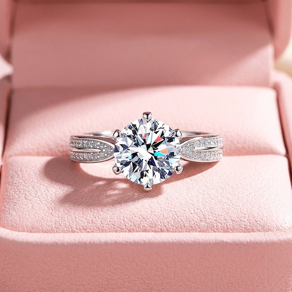 2ct Round Split Shank Solitaire Engagement Ring | Luxe2107