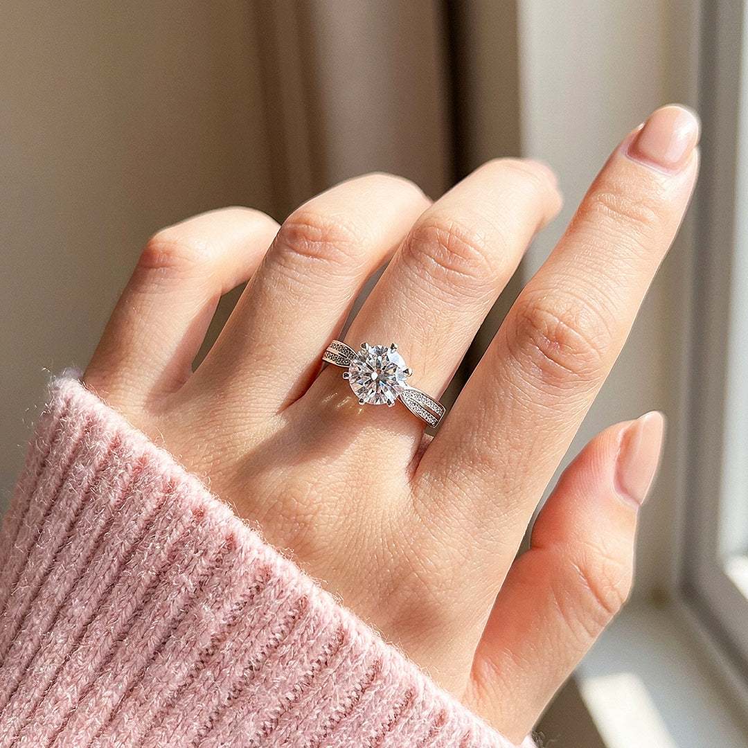 2ct Round Split Shank Solitaire Engagement Ring | Luxe2107