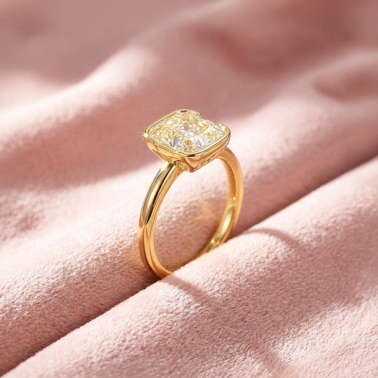 Canary Cushion-Cut Half-Bezel Solitaire | Women&