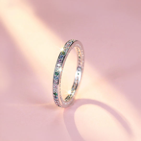Channel-Set Multi-Tone Eternity Band | Women&