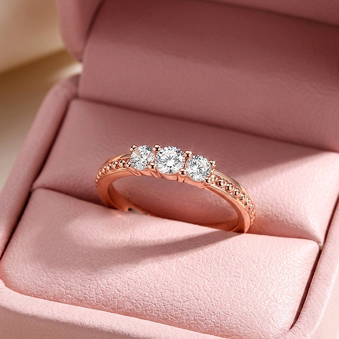 Three-Stone Round Pavé Accent Band | Women&