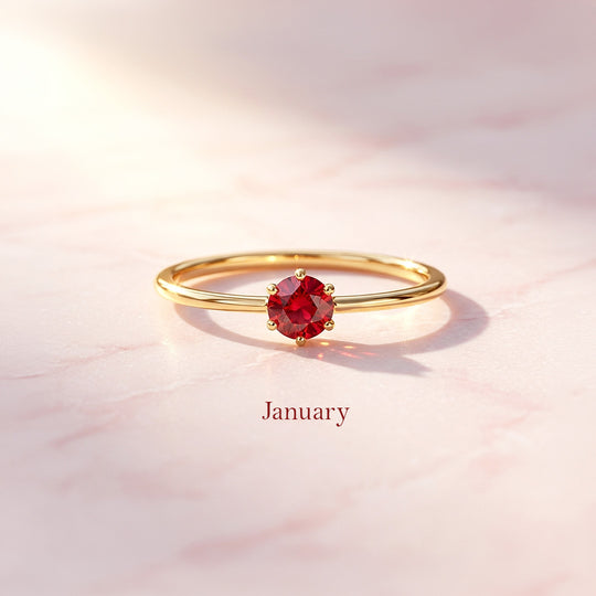 Birthstone Solitaire Ring | Luxe2140