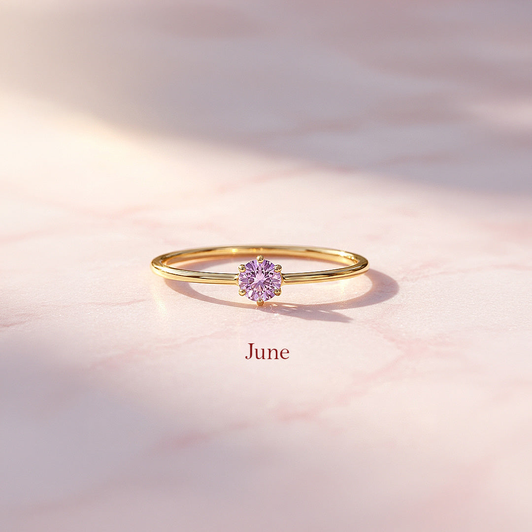 Birthstone Solitaire Ring | Luxe2140