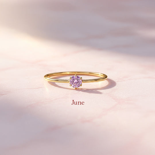 Birthstone Solitaire Ring | Luxe2140