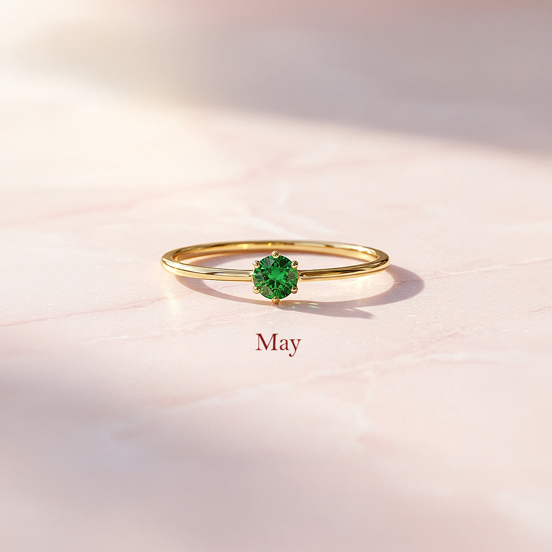 Birthstone Solitaire Ring | Luxe2140