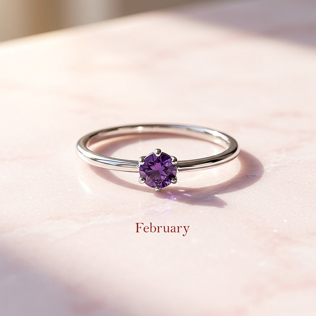 Birthstone Solitaire Ring | Luxe2141