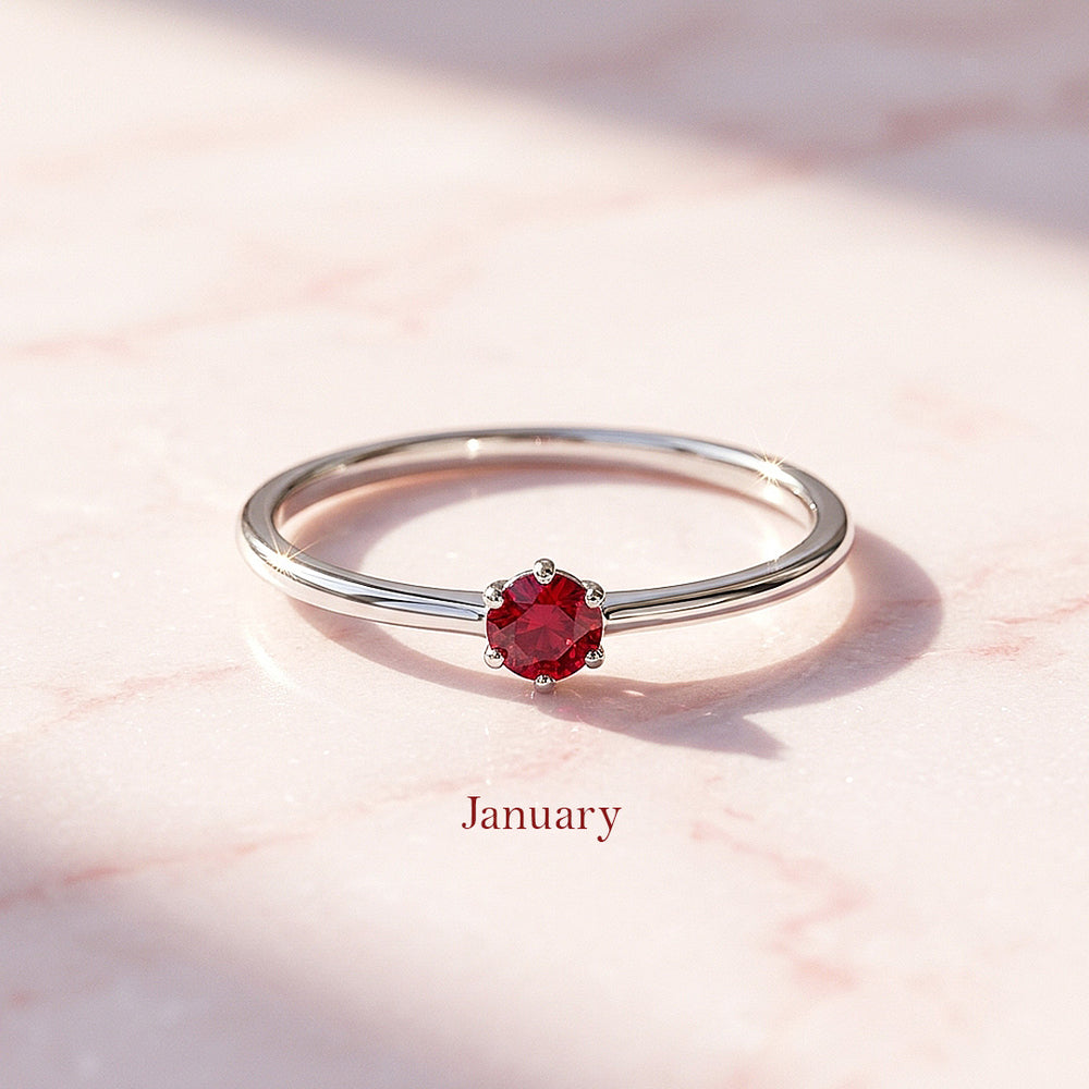 Birthstone Solitaire Ring | Luxe2141