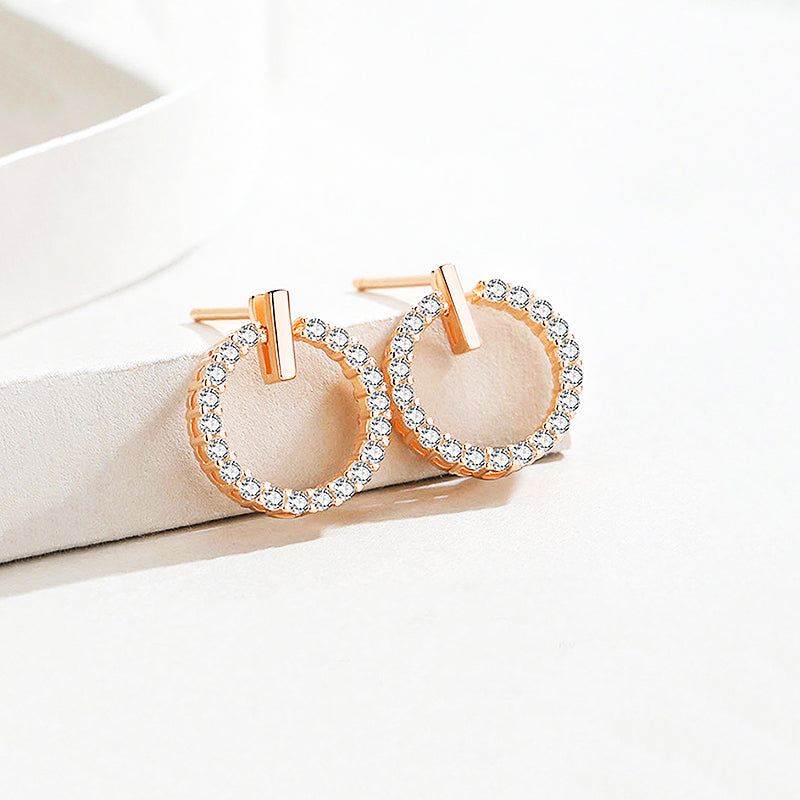 Celestial Halo Open-Circle Stud Earrings | Rose Gold | Luxe2741 - Luxe Earrings | Singapore Jewellery, Wedding Rings & Gifts | Same Day Delivery | Tiara.com.sg