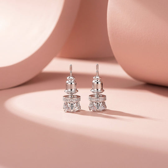Crown-Set Solitaire Stud Earrings | Luxe2786