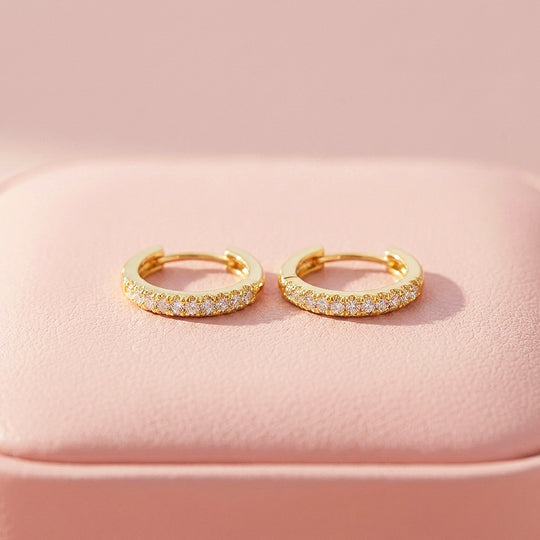 Pavé Huggie Hoop Earrings | Luxe2800