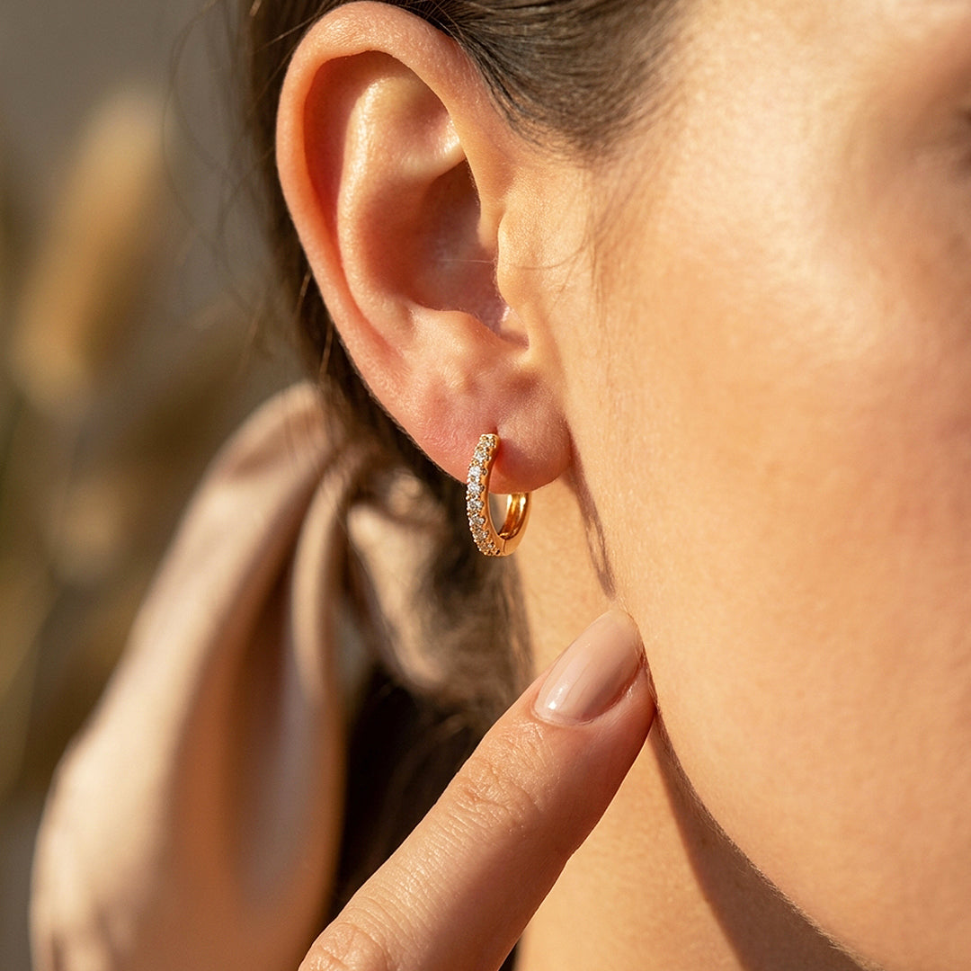 Pavé Huggie Hoop Earrings | Luxe2800