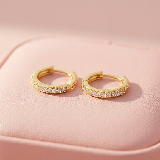 Pavé Huggie Hoop Earrings | Luxe2800