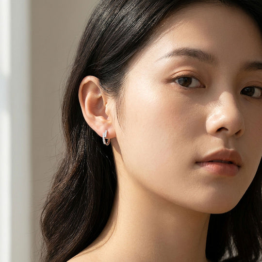 Double-Row Pavé Crossover Huggie Earrings | Luxe2973