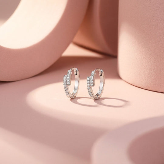 Double-Row Pavé Crossover Huggie Earrings | Luxe2973