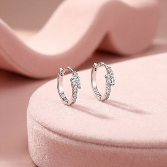 Double-Row Pavé Crossover Huggie Earrings | Luxe2973