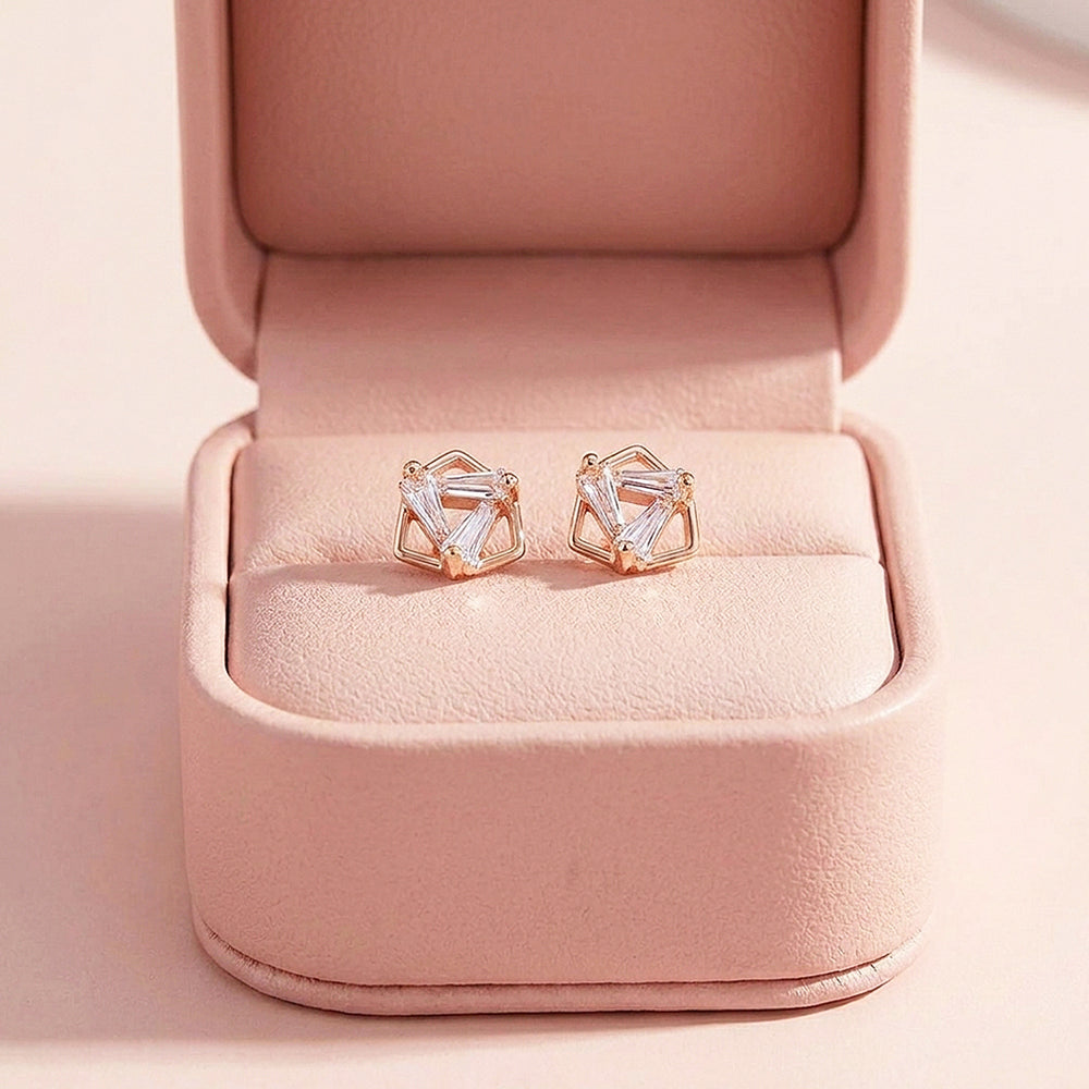 Geometric Baguette Prism Stud Earrings | Luxe3508