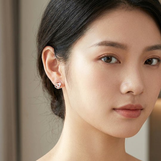 Geometric Baguette Prism Stud Earrings | Luxe3508