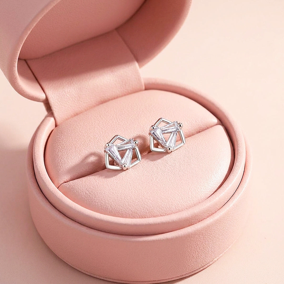 Geometric Baguette Prism Stud Earrings | Luxe3508