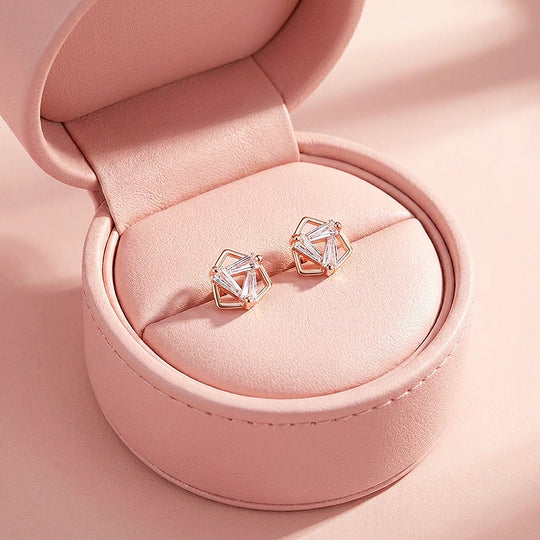 Geometric Baguette Prism Stud Earrings | Luxe3508