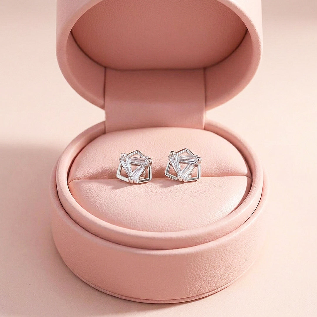 Geometric Baguette Prism Stud Earrings | Luxe3508