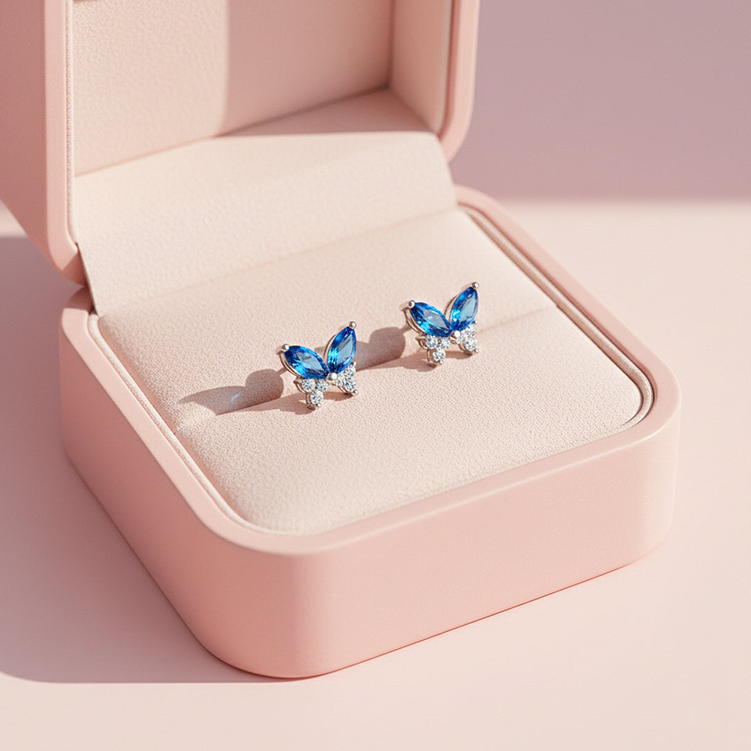 Butterfly Stud Earrings | White Gold | Luxe3653 - Luxe Earrings | Singapore Jewellery, Wedding Rings & Gifts | Same Day Delivery | Tiara.com.sg
