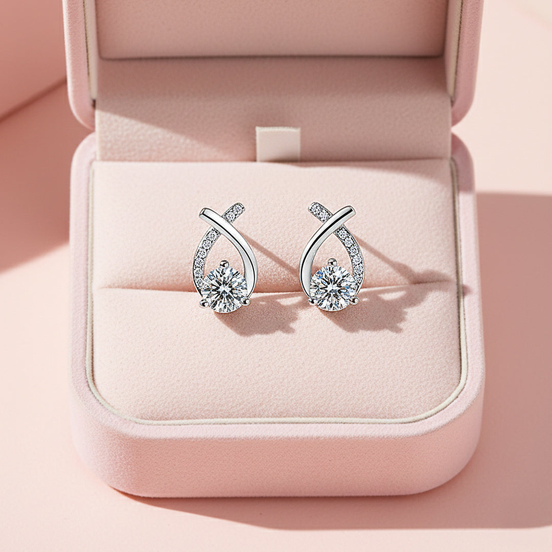 Round Solitaire Earrings | White Gold | Luxe3670 - Luxe Earrings | Singapore Jewellery, Wedding Rings & Gifts | Same Day Delivery | Tiara.com.sg