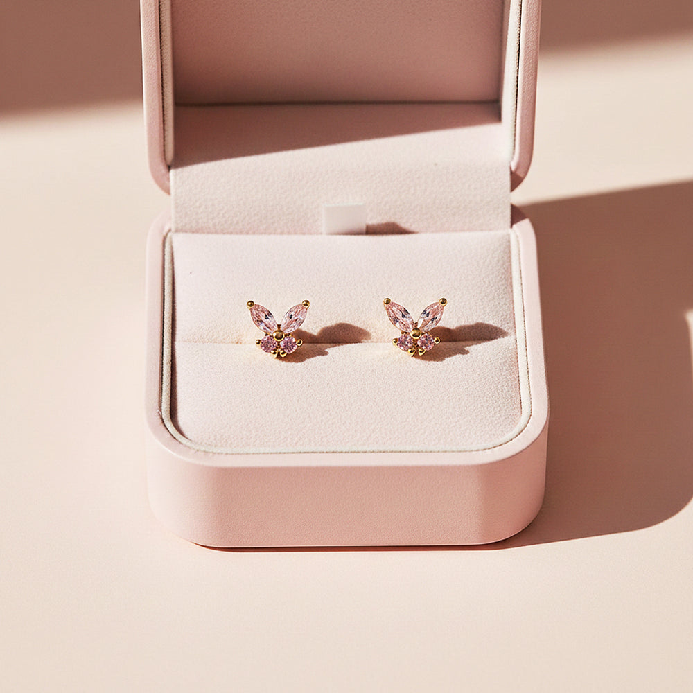 Butterfly Stud Earrings | White Gold | Luxe3677 - Luxe Earrings | Singapore Jewellery, Wedding Rings & Gifts | Same Day Delivery | Tiara.com.sg