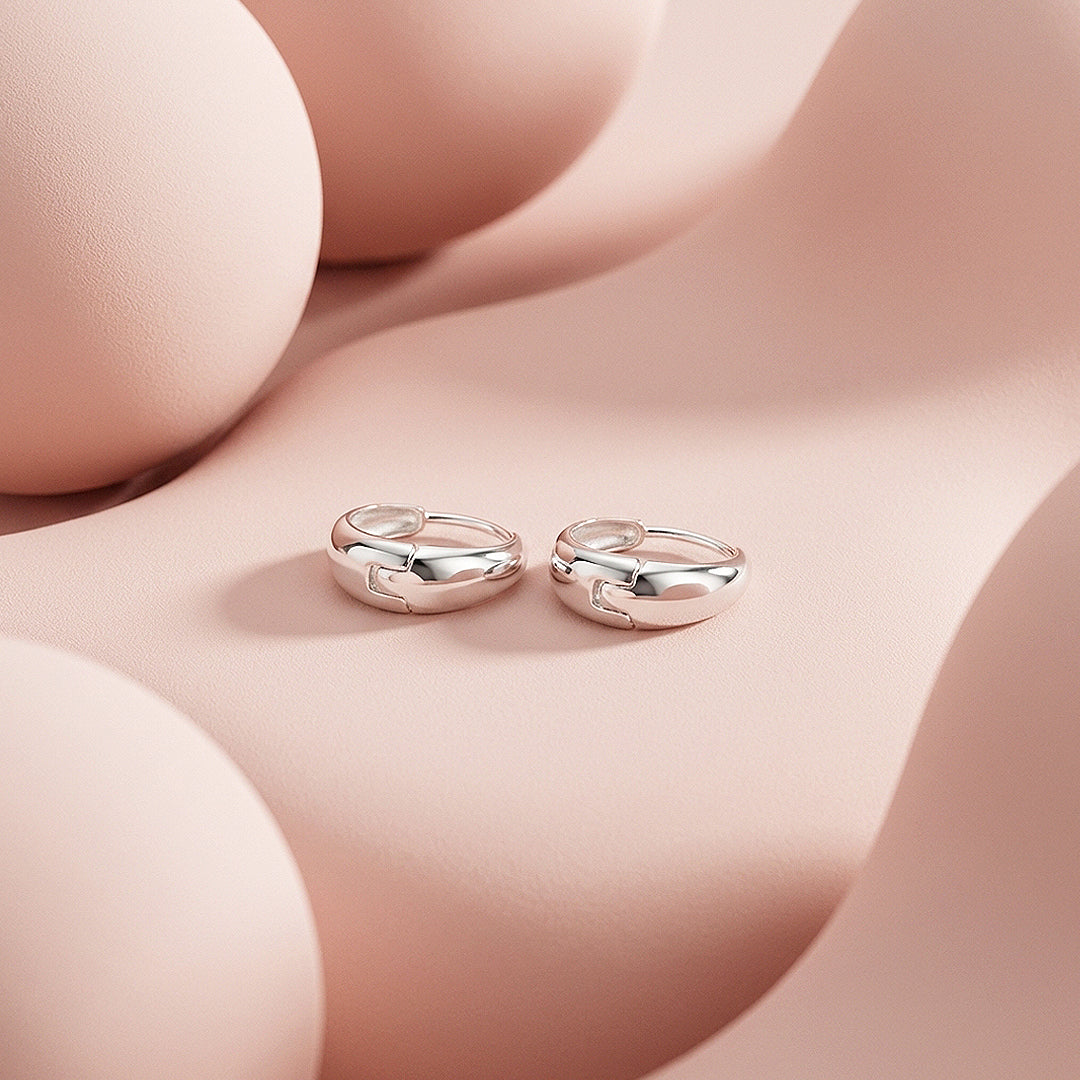 Tapered Dome Huggie Earrings | Luxe3678