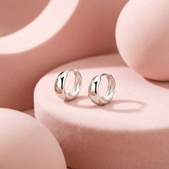 Tapered Dome Huggie Earrings | Luxe3678